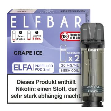 ELFBAR ELFA Grape Ice Prefilled Pod 2x2ml 20mg