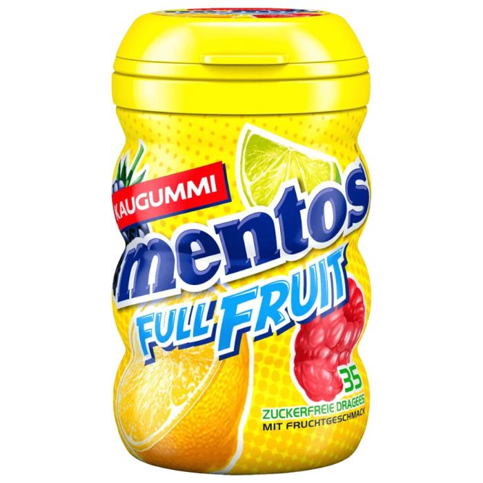 Mentos Full Fruit Kaugummi zuckerfrei Mentos Full Fruit Kaugummi zuckerfrei